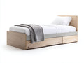 Cama individual Camas individuales de madera 205x100x85 cm - roble claro y gris - diseño moderno con cajones inferiores