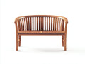 Bancos de jardín de madera maciza 130 x 62 x 86 cm - marrón natural - para jardín y terraza - respaldo curvo de listones y diseño clásico