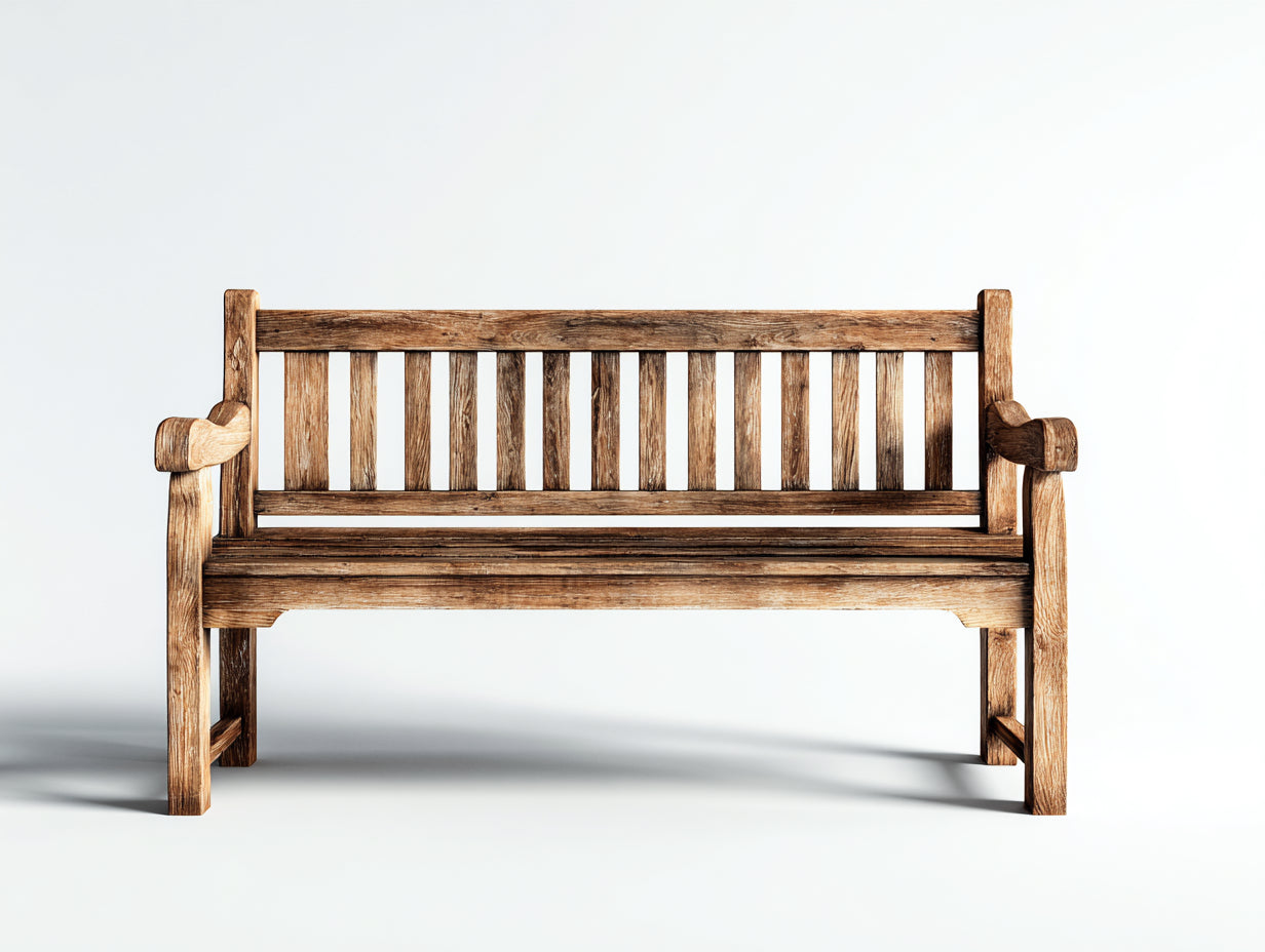 Bancos de jardín de madera maciza - 128 x 58 x 88 cm - Marrón envejecido - Diseño rústico con respaldo de listones
