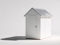 Casetas de jardín de metal 180x120x210 cm - blanco y gris - techo a dos aguas y puerta con cierre