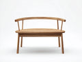 Banco de jardín de madera 125 x 52 x 78 cm - Marrón natural - Diseño rústico con respaldo curvo abierto para terraza