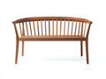 Bancos de jardín de madera maciza - 142 x 62 x 89 cm - Marrón cálido - Diseño curvo con respaldo de listones