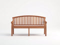 Banco de jardín Bancos de jardín de madera natural 150x62x88 cm - tono teca - respaldo curvado con lamas