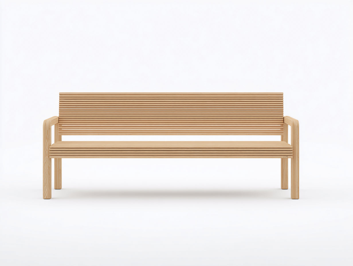 Bancos de jardín de madera maciza 180 x 65 x 86 cm - madera natural - para jardín y terraza - asiento de listones y diseño minimalista